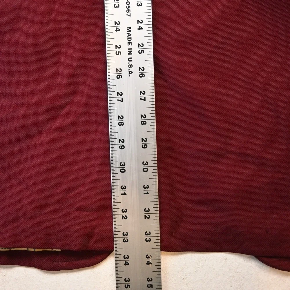 Vtg USA Made 46L‎ Dark Red Gold Button Mens Blazer Suit Jacket Sport Coat